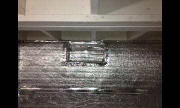 silver lined new duct work installation