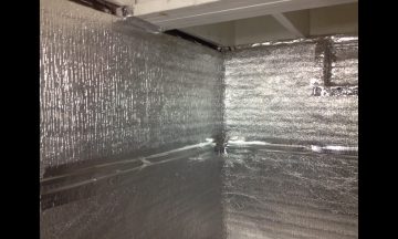 silver lined new duct work installation